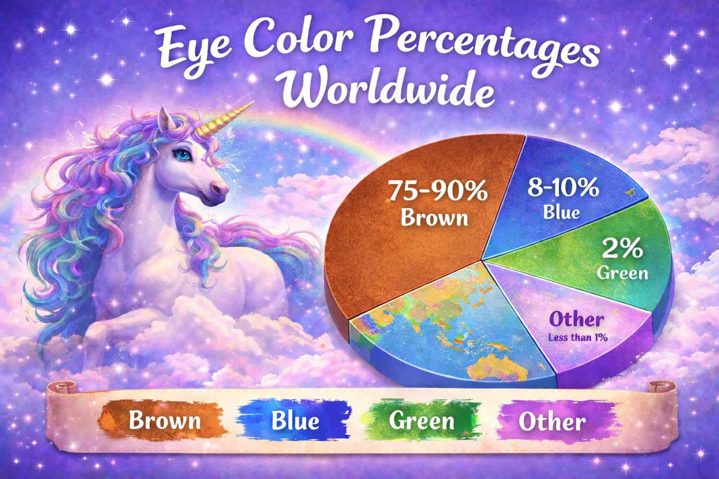 Eye color percentages worldwide infographic